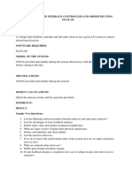 Design of State Feedback Controller and Observer Using Matlab