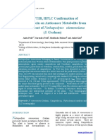 UV, FTIR, HPLC Confirmation of Camptothecin An Anticancer Metabolite From Bark Extract of Nothapodytes Nimmoniana (J. Graham)