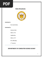 Data Structures: Department of Comouter Science Gcwuf