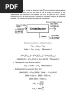 Cristalizador. Balance Materia