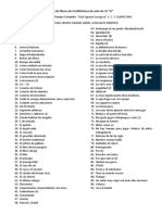 Lista de Libros de La Biblioteca Escolar y de Aula de 2 A