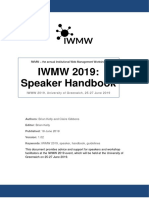 IWMW 2019 Speaker Handbook (V 1.0)