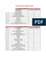 List Barang Ruangan Poli Usg 