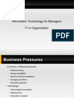 Information Technology For Managers IT in Organisation