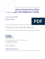 Intro To Steam Power Plant Water Supply and Testing PDF