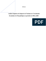 Análise Empírica Do Impacto Do Turismo No Crescimento Económico de Moçambique No Período de 1996 À 2007.