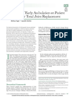 The Effect of Early Ambulation On Patient Outcomes For Total Joint Replacement