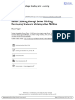 Better Learning Through Better Thinking: Developing Students' Metacognitive Abilities