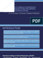 Effectiveness of Chemical Pleurodesis in Spontaneous Pneumothorax Recurrence