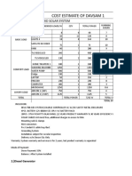 Cost Estimate of Davsam 1: 1.) 8 Kva Hybrid Offgrid Solar System