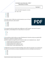 Actividad Ejercitacion Simce 4° Matematicas