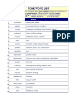 Tone Word List and Definitions