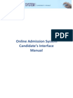 Online Admission System Candidate's Interface Manual