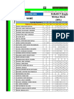 SUBJECT: English Name Written Work (30%) : K-12 Class Record