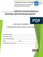 Prueba de Diagnóstico de Matemática Segundo Año de Bachillerato - 2019