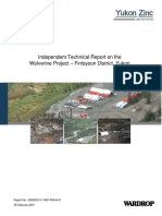 Independent Technical Report On The Wolverine Project - Finlayson District, Yukon