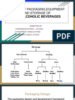 Design of Packaging, Equipment and Storage Of: Alcoholic Beverages