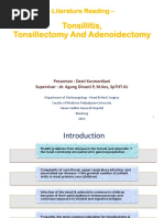 Tonsillitis, Tonsillectomy and Adenoidectomy: - Literature Reading