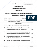 IGNOU BSHF Question Paper June 2015