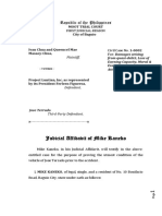 Judicial Affidavit of Mike Kaneko: Republic of The Philippines