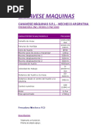 Equipamiento Talleres Pasado A Excel