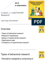 Research Methods in Human-Computer Interaction Second Edition Lazar, Feng, and Hochheiser Chapter 2: Experimental Research