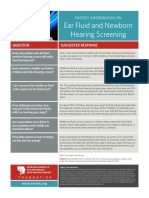 Ear Fluid and Newborn Hearing Screening: Patient Information On