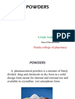 Powders: Hindu College of Pharmacy