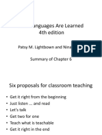 How Languages Are Learned 4th Edition: Patsy M. Lightbown and Nina Spada Summary of Chapter 6