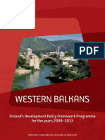 Western Balkans: Finland's Development Policy Framework Programme For The Years 2009-2013