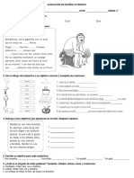 Evaluacion de Español III Periodo