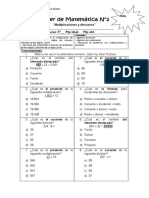 Taller de Matemática Multiplicación y División Quinto