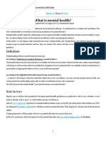 What Is Mental Health?: Risk Factors