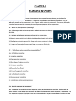 Chapter-1 Planning in Sports: Q.1-What Is The Planning ?