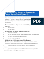 Bituminous Mix Design For Pavement - Types, Materials and Properties