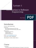 Introduction To Software Engineering: Engr. Hafiza Sundus Waleed