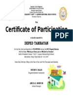 Certificate of Participation: Deped Tambayan