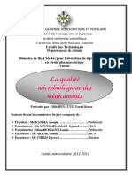 La Qualite Microbiologique Des Medicaments PDF