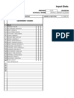 Input Data Sheet For E-Class Record: Region Division School Name