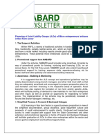 Financing of Joint Liability Groups (JLGS) of Micro Entrepreneurs /artisans in Non Farm Sector