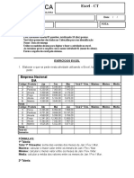 Atividade Excel