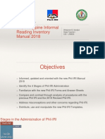 The Philippine Informal Reading Inventory Manual 2018: Deped Order 14 S. 2018