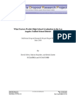 What Factors Predict High School Graduation in The Los Angeles Unified School District