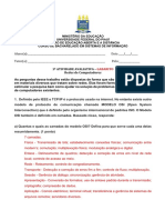 1 Lista de Exercicios Avaliativa - Redes - Computadores - GABARITO