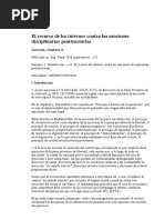 El Recurso de Los Internos Contra Las Sanciones Disciplinarias Penitenciarias