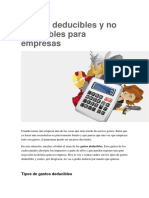 Gastos Deducibles y No Deducibles para Empresas