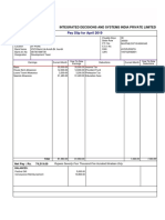 Pay Slip For April 2019: Integrated Decisions and Systems India Private Limited