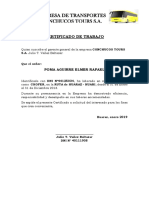 Certificado de Trabajo Modelo