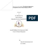 A Study On The Interpretation of An Article Entitled "The Policy-Led Approach To Budget Planning in Bangladesh and The National Budget of 2009-10"