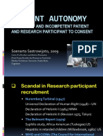 Patient Autonomy: Competent and Incompetent Patient and Research Participant To Consent